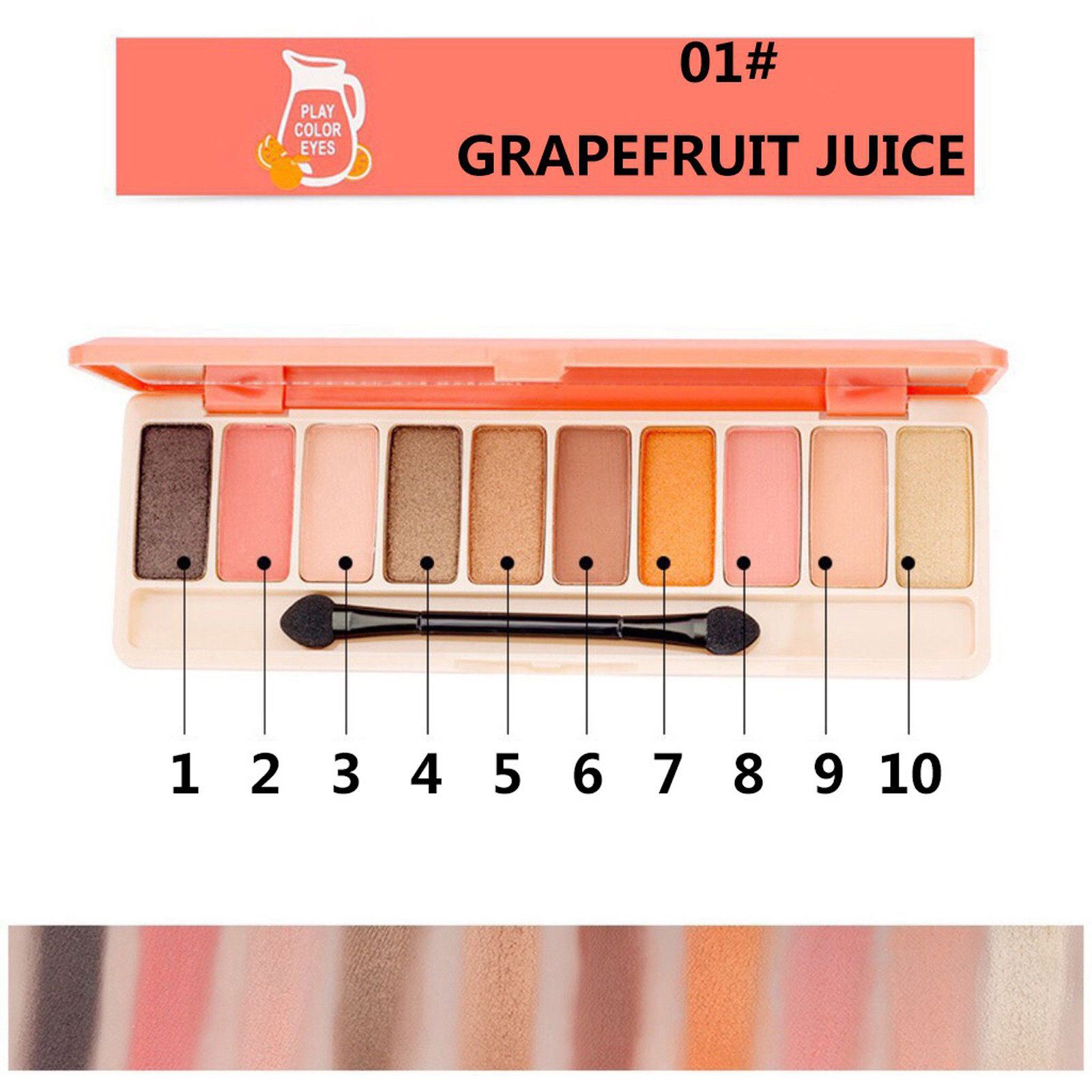Natural Fashion Make Up Light 10 Colors Eye Shadow Shimmer Matte Eyeshadow Cosmetics Set With Brush Eye Makeup Palette Women's Christmas Gift