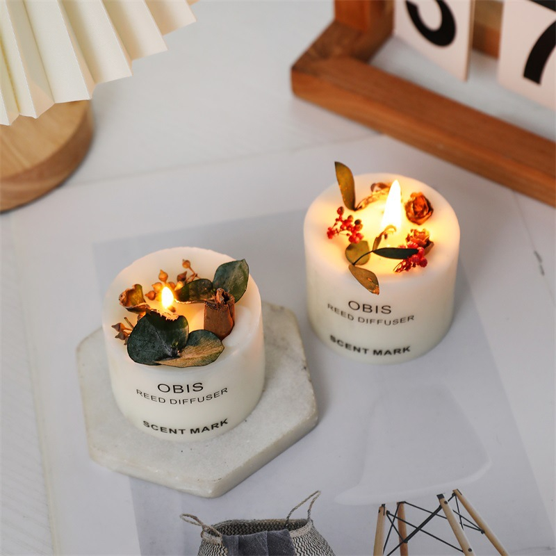 E56091 Soy Wax Fragrance Candles Romantic Pillar Candle Wedding Birthday Christmas Decoration Home Furnishing Scented Candle