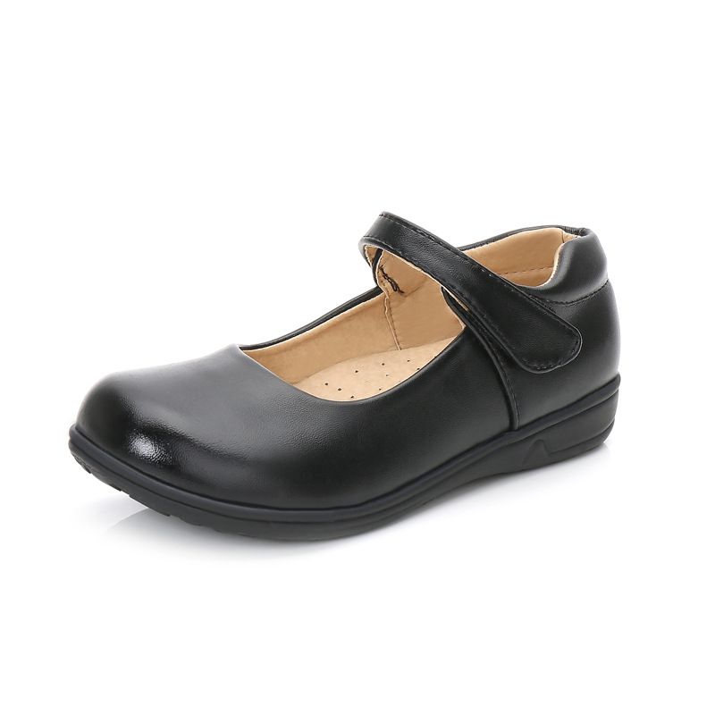 Girl's Leather Shoes Black White Children Performing Shoes Spring Autumn New Style Princess Dress Shoes for Middle Aged Children Elementary School Student Shoes