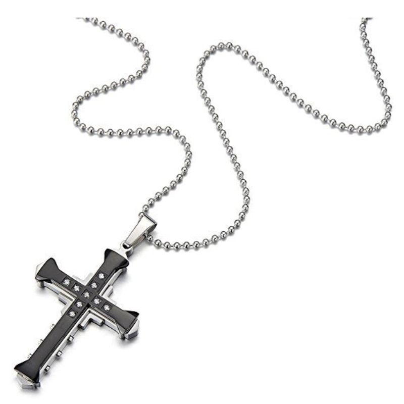 Diamond Cross Necklace free shipping Holiday gifts CRRSHOP Christmas Easter Jewelry pendant chain