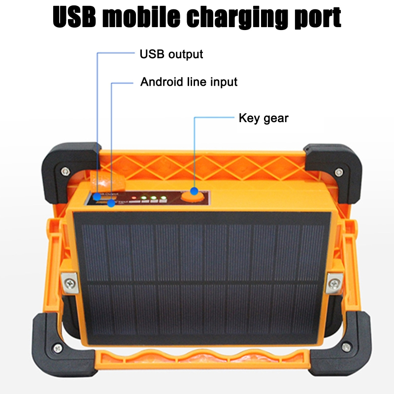 Outdoor Waterproof Power Bank Magnetic Base Rechargeable Solar Emergency Light Portable LED Solar Flood Light