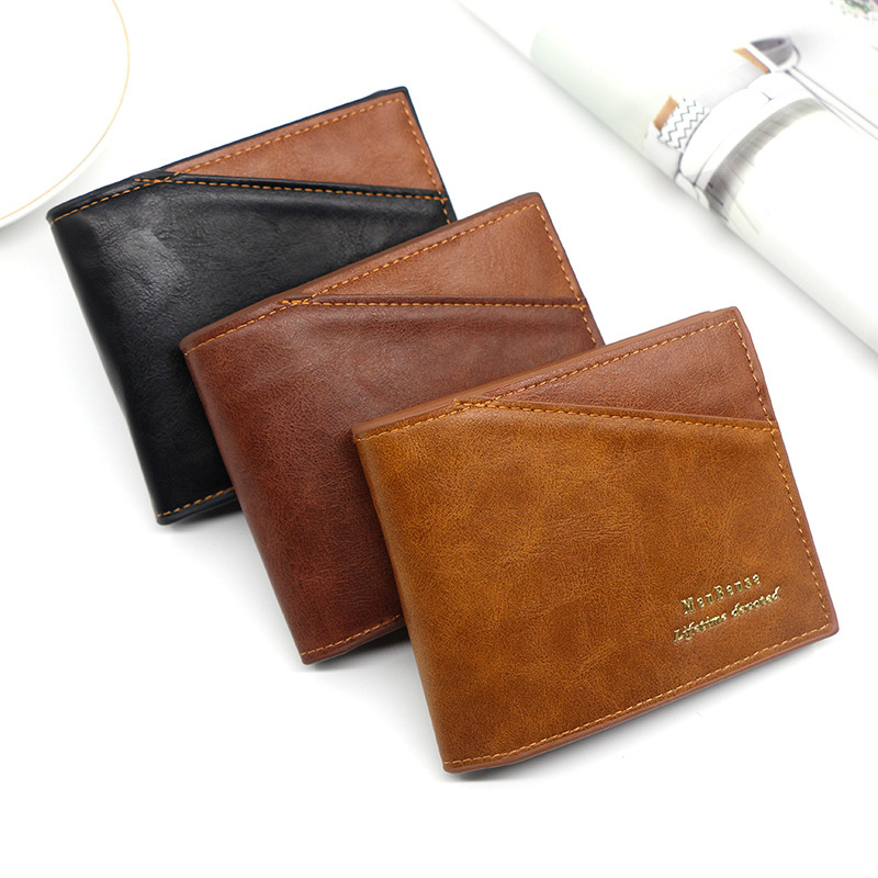 D3301-13 Men's Fashion Stitched Short Wallet