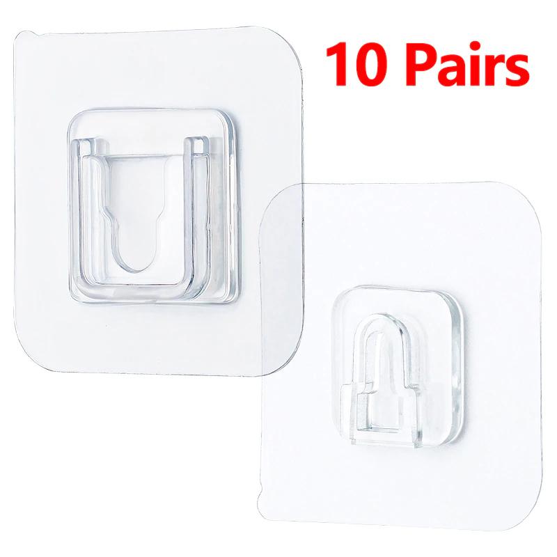 Double-Sided Adhesive Wall Hooks Hanger Strong Transparent Hooks Suction Cup Sucker Wall Storage Holder For Kitchen Bathroom