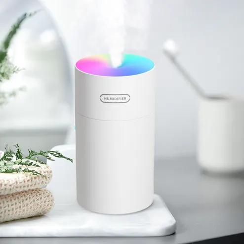 DQ108 270ml Dazzle Cup Air Humidifier USB Ultrasonic Humidifier Aroma  Essential Oil Diffuser Cool Mist Purifier with Colorful Light