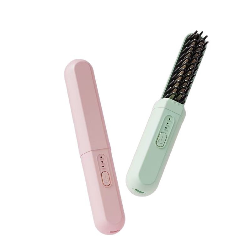 Hair Straightener Comb Electric Curling Brush New Capsule Straight Comb Negative Iron Hair Care Home Wireless Portable Hair Straightener Straight Roll Dry Wet Dual Use Hair Styling Tools