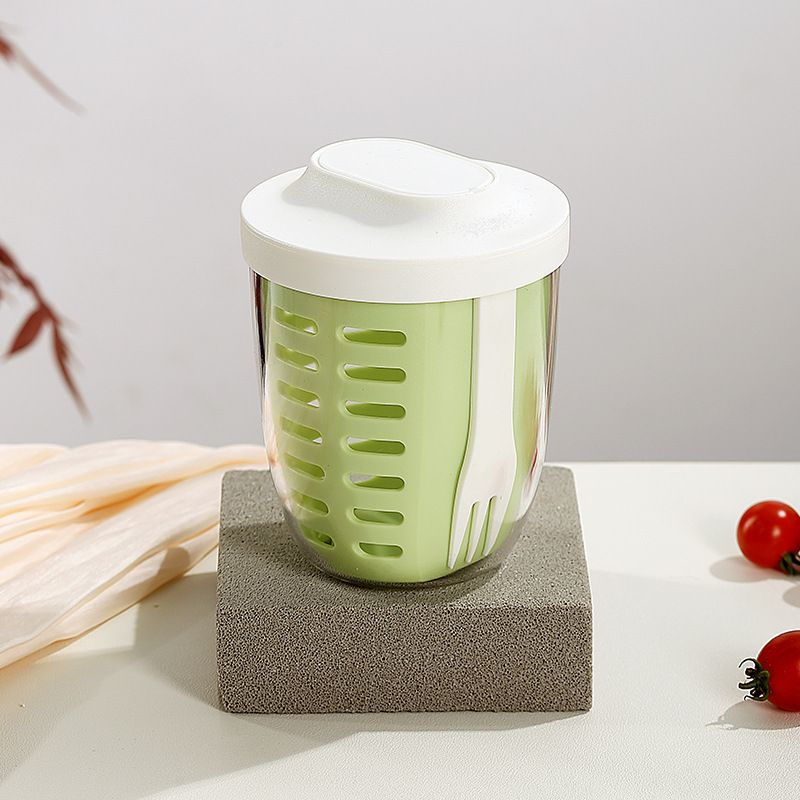 Salad Cup Picnic Fruit Cup Double-Layer Water Cup Portable Breakfast Cup for Office Workers Student Soup Cup Milk Cup Kitchen Dining Storage Travel To-Go Food Containers