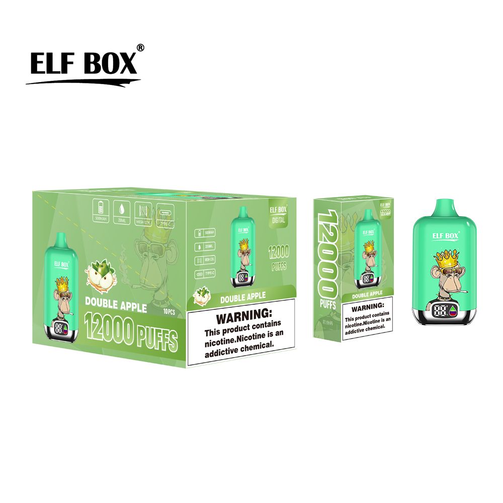 ELF BOX Digital 12000 1pcs/Box Beast rechargeable High Capacity Fruits Flavour Vape Pen - Ready To Puff And Go Electronic Cigarette Smoke Smoking Random 12000 Puffs