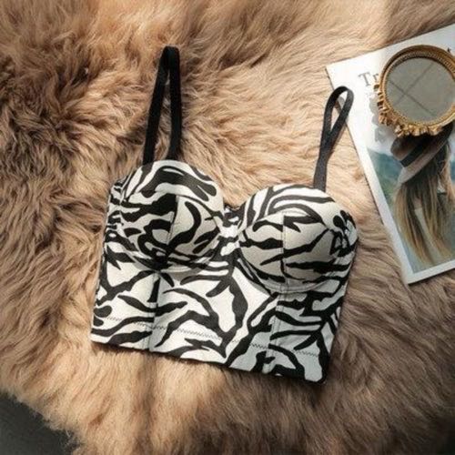 Zebra babes suspender plus-size small vest women's inner and outer wear bandeau top with chest pads and herringbone corset