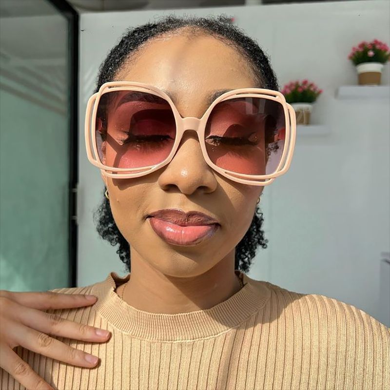 97105 Fashion Large Frame Sunglasses Women Trendy Sun Glasses Vintage Shades Sunglasses