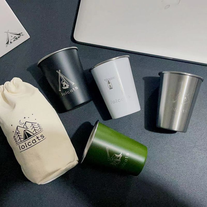 Xiaomi - style 304 stainless - steel camping coffee and beer cup set, travel - portable, suitable for camping, with a drop - resistant water cup