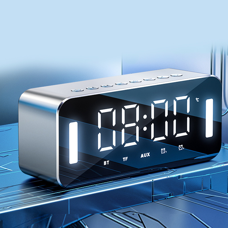 MC Digital Alarm Clock,Wireless Bluetooth Speakers with Large Number LED Display,USB Charger,24Hr,Mirror,Brightness Dimmer,FM Radio,Portable Bedside Desk Clocks Radio for Heavy Sleepers,kids,Bedroom,Home