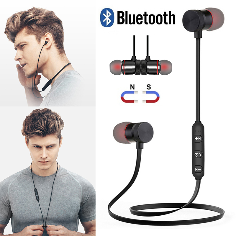 M9 Bluetooth 4 1 Stereo Sounds Metal Magnetic In-ear Headset Hands-free Sports Running Wired Earphone Headphone