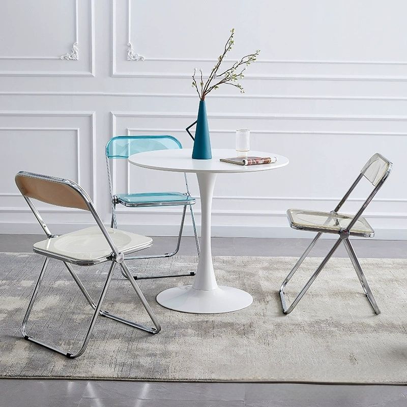 Home transparent folding chair fashionable acrylic crystal chair portable makeup chair ins style internet celebrity photo chair clothing store restaurant chair