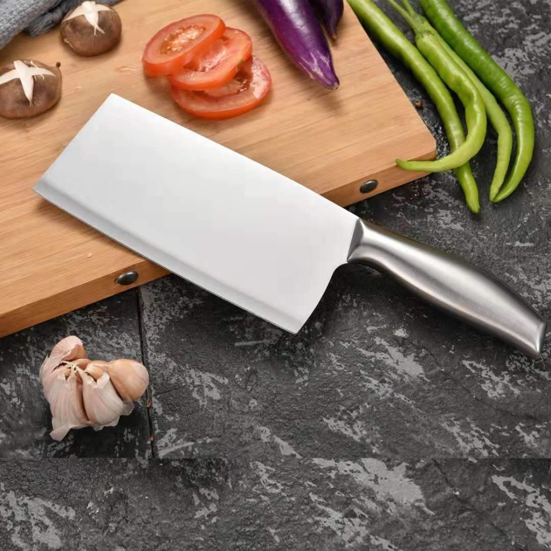 HA0015 Kitchen Meat Cleaver Knife - 7.2 Inch Multifunctional Chopping Cleaver Chinese Chef Knife with Non-Slip Ergonomic Wenge Handle, High Carbon Stainless Steel butcher knife