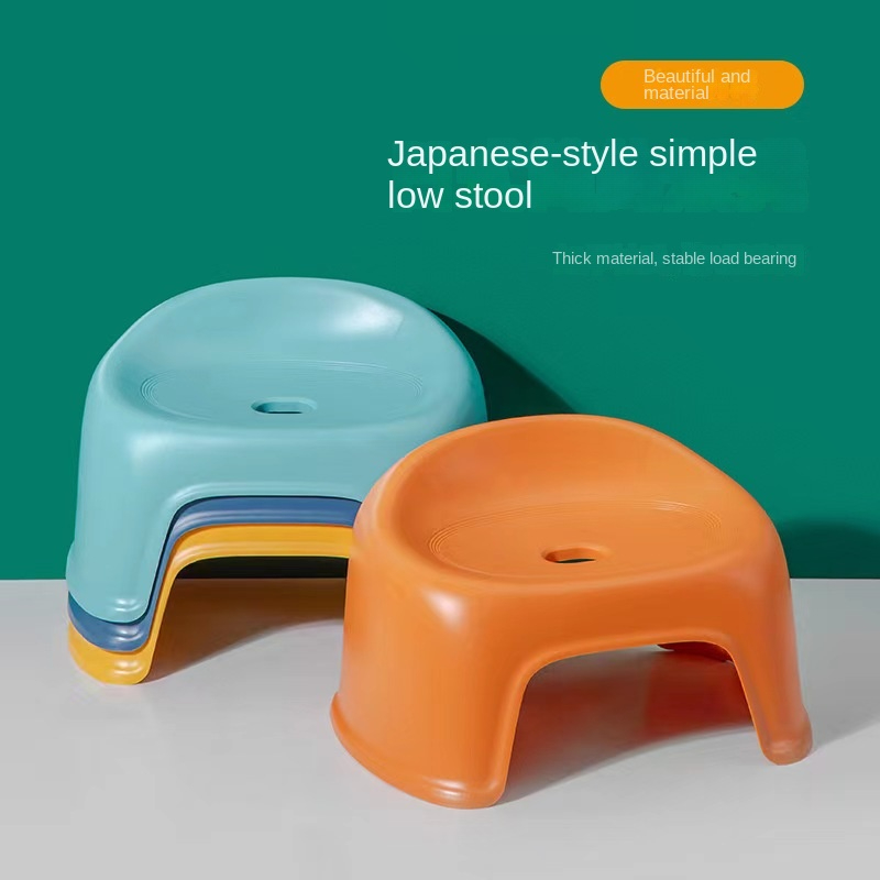 Family simple plastic stool, thickened small bench bathroom non-slip chair