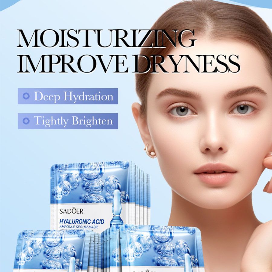 Hyaluronic Acid Ampoule Essence Mask Hydrating Moisturising Repairing Pore Shrinking Mask Cleanser Facial Mask 