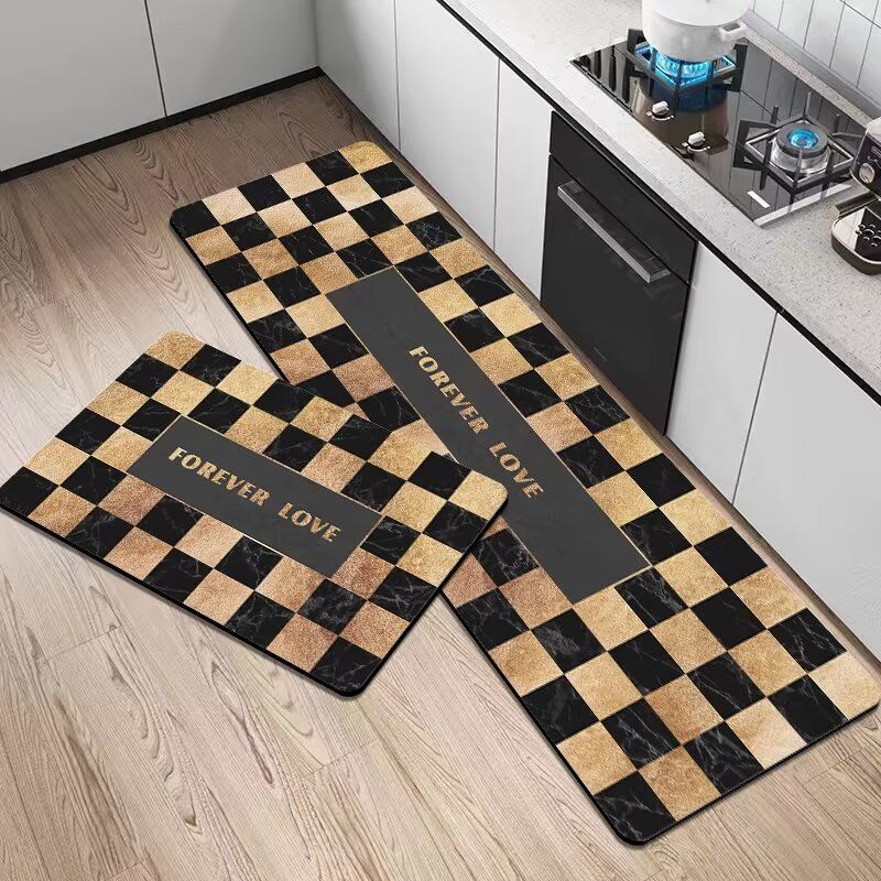 Kitchen carpet 40*120cm,40*160cm,40*60cm,crystal velvet carpet, marble CRRSHOP Non-slip Easy to clean marble carpet, Water absorbing pad, door pad,floor mat