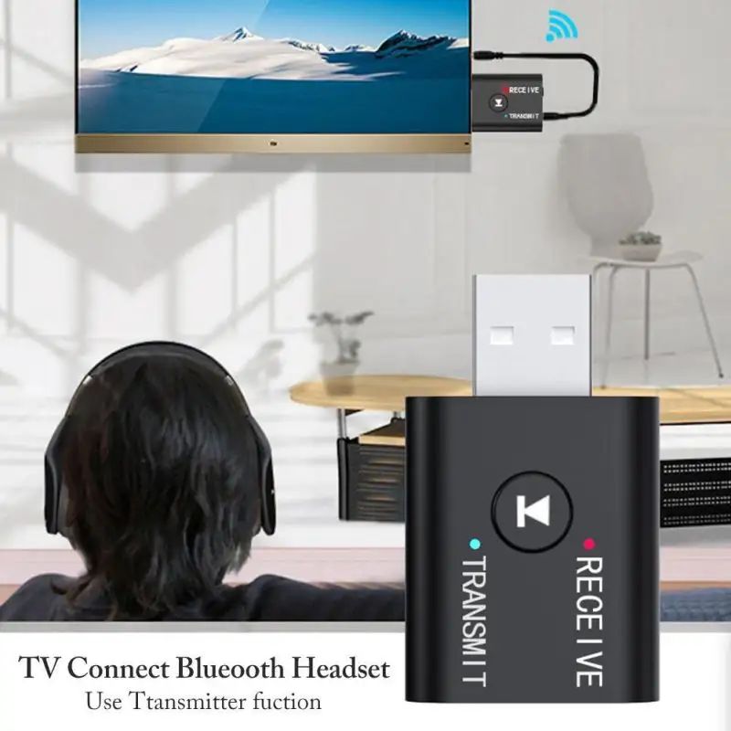 AUNONT Bluetooth-Compatible 5.0 Adapter X6 USB Wireless Receiver Music Audio for PC TV Car Hands-free 3.5mm AUX Adaptador USB Bluetooth Adapter 3.5mm Audio Bluetooth 2-in-1 Speaker PC 5.0 Bluetooth Receiver Transmitter
 