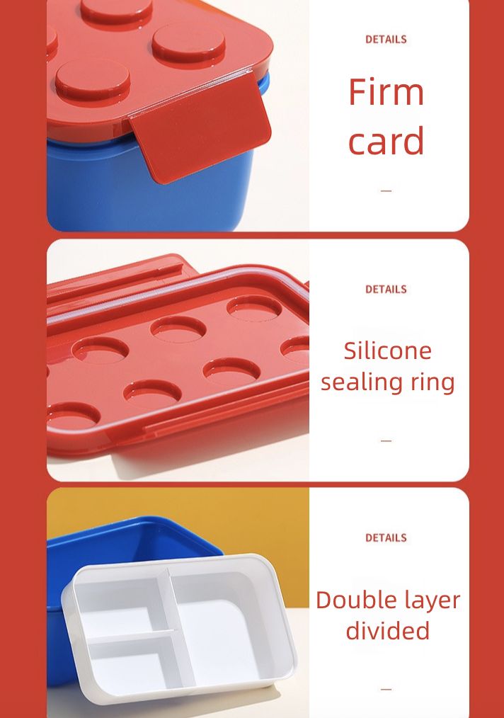 Building Block Lunch Box Picnic Box Children's Salad Box Lunch Box Fruit Box Microwave Heating Kitchen Dining Storage Travel To-Go Food Containers