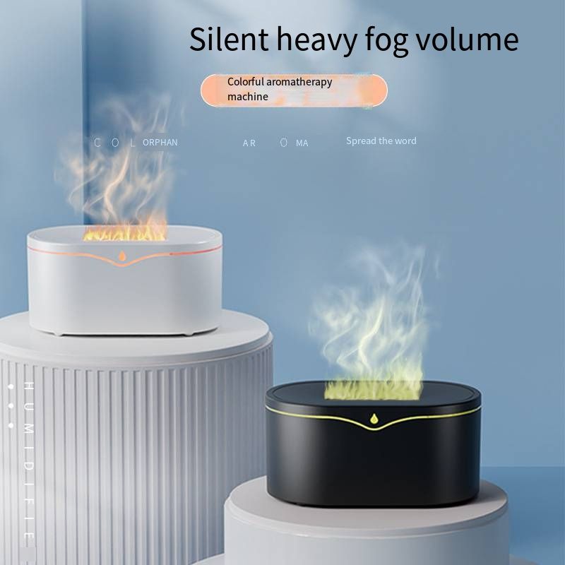 Creative Water Drop Flame Aroma Diffuser Humidifier, adopts premium ultrasonic atomization technology to produce fine and smooth cool mist. Simulated dynamic flame light creates warm romantic atmosphere, perfectly combining humidification and aromatherapy functions