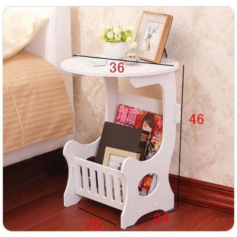 Modern PVC small round table, coffee table balcony, mini table, minimalist bedside table in living room, coffee table CRRSHOP Storage Rack free shipping# 02