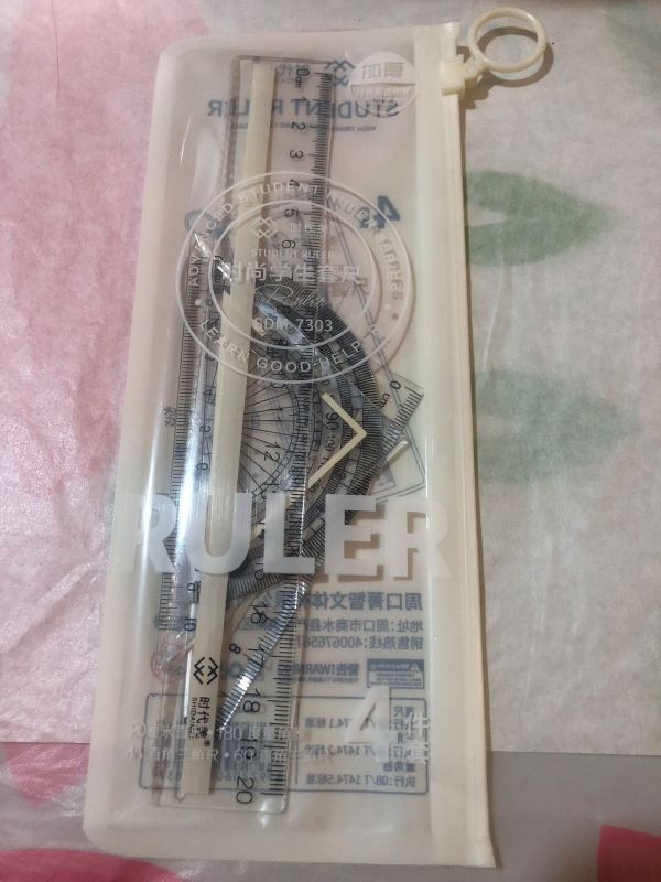 Ruler protractor 45 degree right angle triangle ruler 60 degree right angle triangle ruler 4 piece set