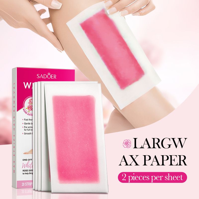 Aloe vera double-sided waxing paper SADOER Armpit hair leg hair Body hair removal cream 20 patches /10 pieces