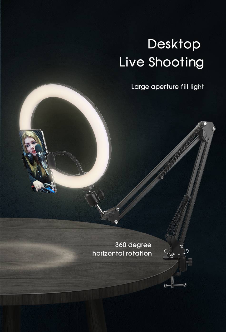 VEONAM RGB video light Selfie Ring Light Photography led light lamp with mobile Holder large tripod stand for Youtube tiktok ringlight 10inch 12inch fill light