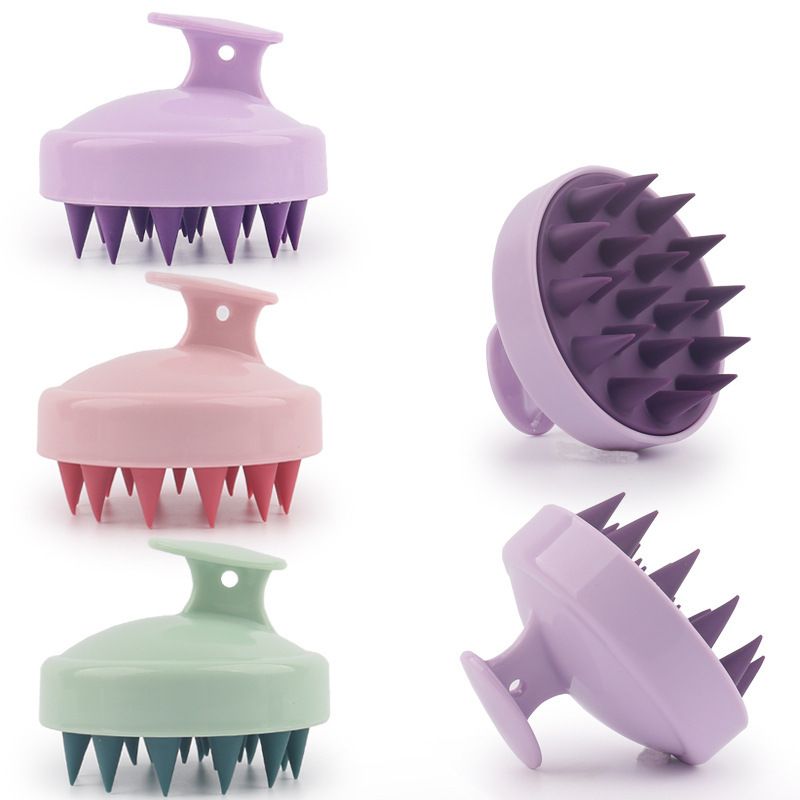 Silicone Scalp Massage Shampoo Brush with Handle, Soft Silicone Bristles Hair Washing Brush, Deep Cleansing & Exfoliating Scalp Scrubber, Gentle Scalp Care Tool for All Hair Types, Portable Hair Washing Comb for Home & Salon Use
