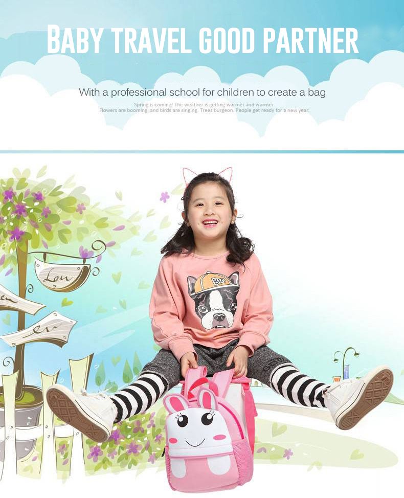 3D Cute Animal Design Backpack Children School Bags for Girls