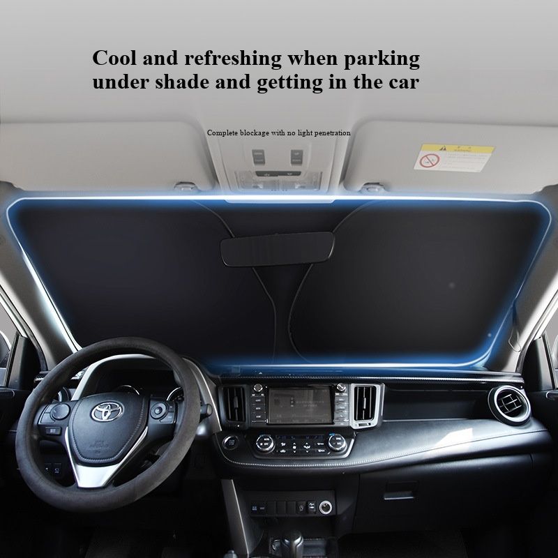 New Foldable Dual Ring Car Sun Shade Front Windshield Sun Visor UV Protection Heat Insulation Automotive Front Window Sunshade

