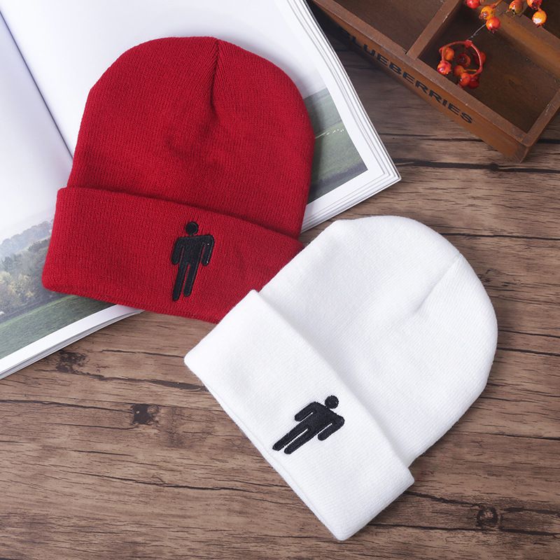 New Creative Autumn and Winter Billie Eilish Knitted Hat Pullover hip-hop Hat Woolen Hat