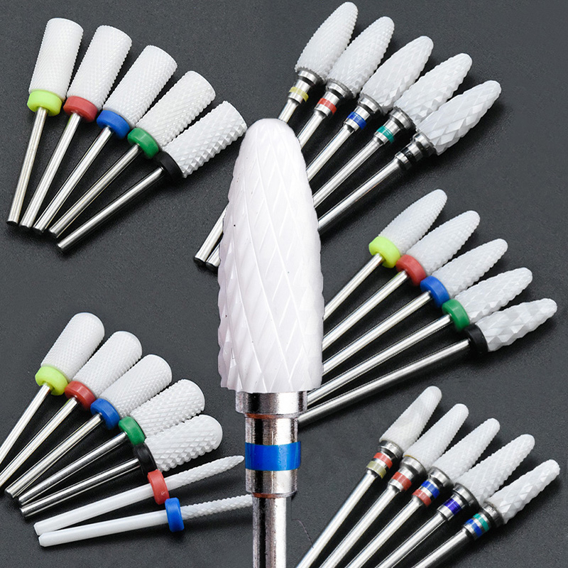999 Nail Drill Bits Flame Ceramic Cutters for Manicure Electric Pedicure Nail Bits Gel Polish Remover Files Burr Nail Accessories
