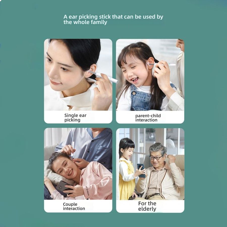  Wireless Smart Visual Ear Cleaner with HD Camera, LED Light, Connects to Phone for Adults & Kids - Safe & Easy Ear Wax Removal Tool 
