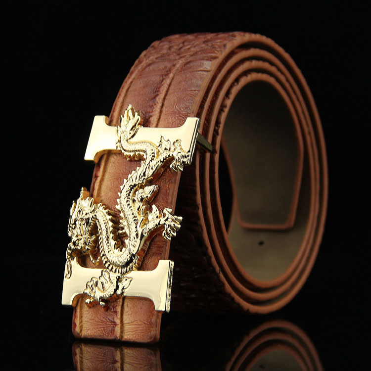 TT706 Fashion Design Plate Buckle Men 's Belt Genuine Leather Belt For Men