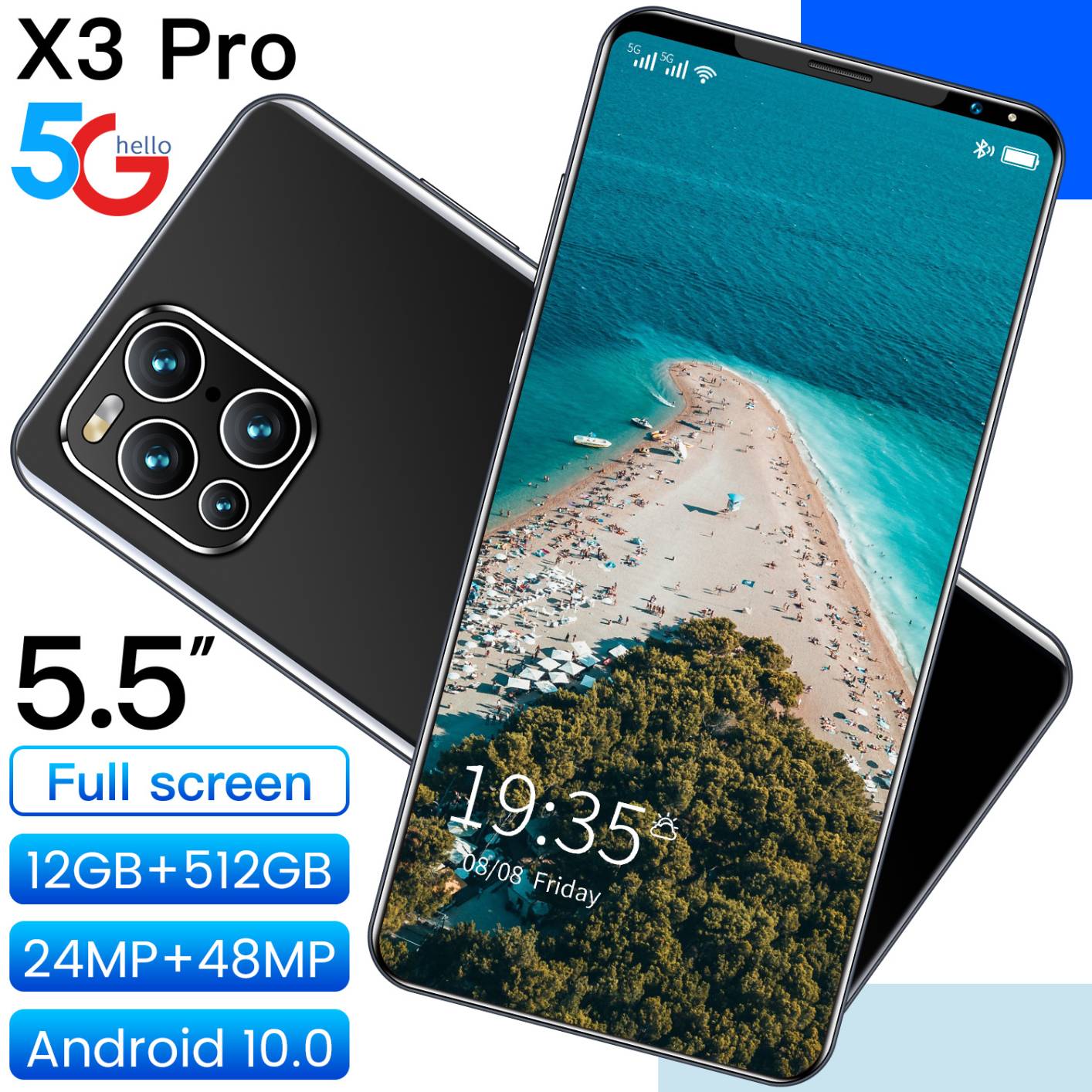 x3 pro 5.5 inch Android smartphone