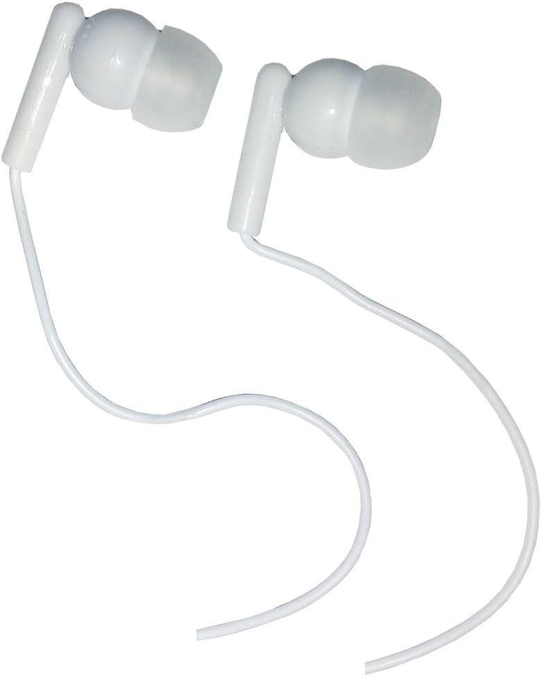 Ear Headphones Wired Basic Student Earbuds No Microphone with 3.5MM Jack for Kids Class Laptop School Library, Individually Bagged white & black