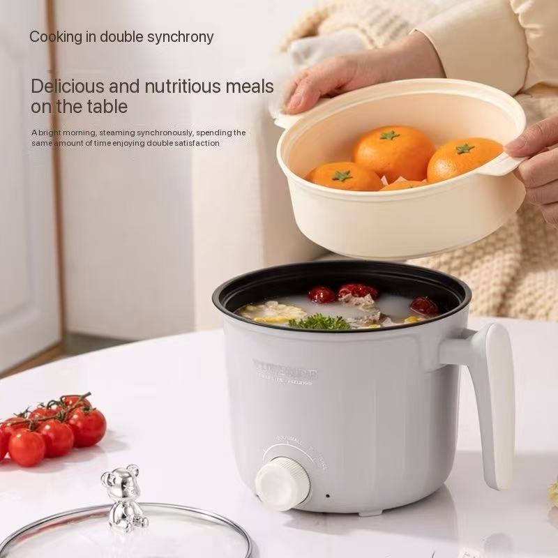 Student Dormitory Multi-function One-piece Electric Cooking Pot Home Use Knob Non-stick Pot Small Instant Noodles Pot Electric Pot