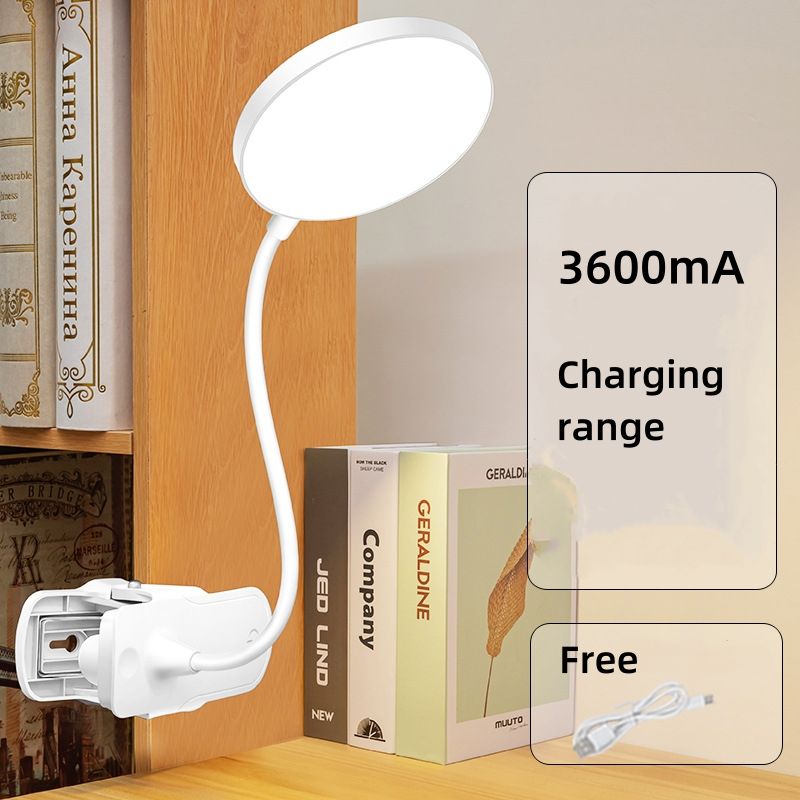 Clip-on Lamp Clamp table lamp Learning specific Student dormitories Home desktop LED eye protection light CRRSHOP Dual use of charging and plugging Bedroom bedside lamp