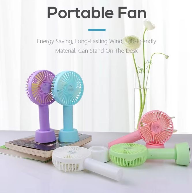 Portable USB Handheld Fan Portable Student Office 3 Speed Adjustment Outdoor Wind Powerful Small Quiet Air Cooling Fan