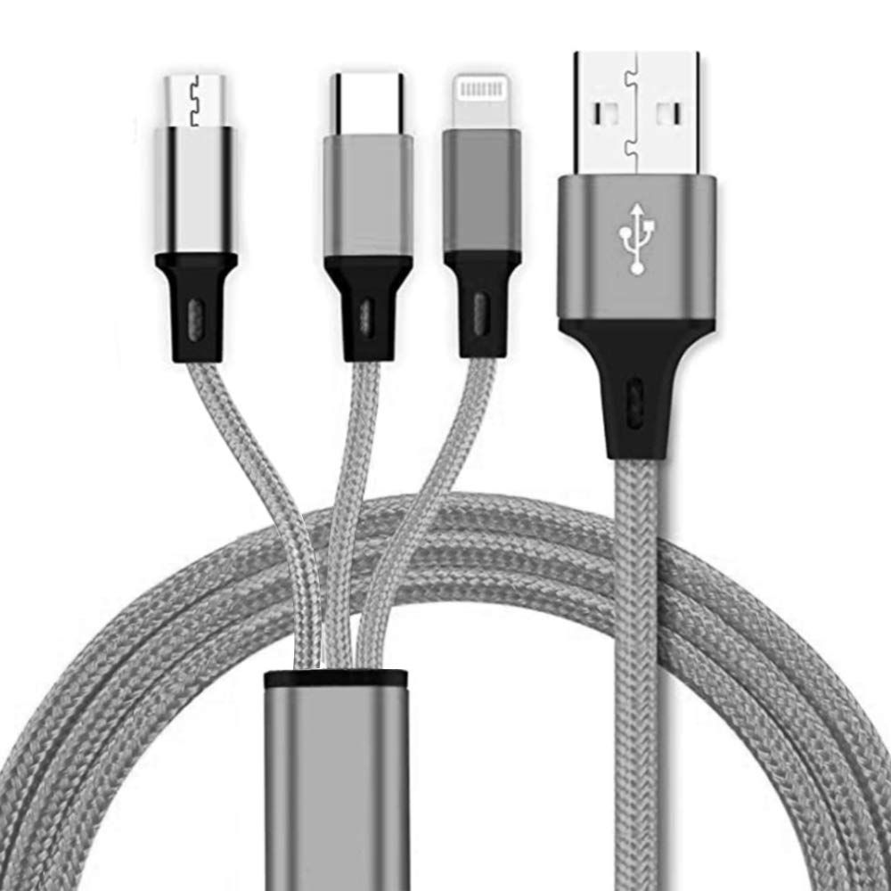 3in1 2.4A Multi Charger Cable 1.2M Fast USB Charging Cord for Mobile Phone
