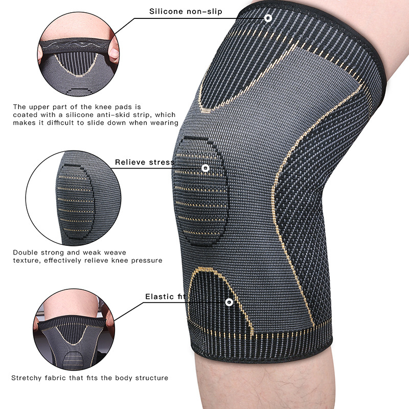 HJ060 1PCS Nylon Knee Brace for Arthritis Pain and Support-Nylon Knee Sleeve Compression for Sport, Workout,Arthritis Relief