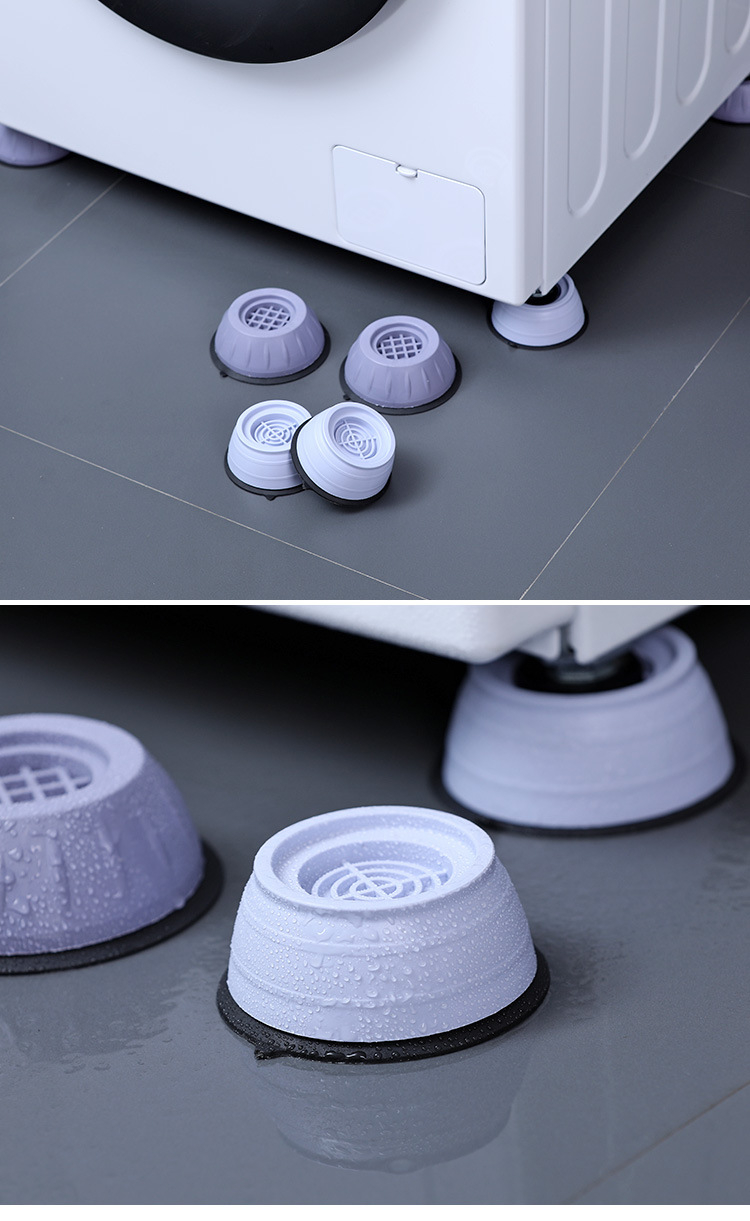 1116 Anti Vibration Pads for Washing Machine 4 Pcs Shock and Noise Cancelling Washer Dryer Support Anti-Walk Foot Pads Anti Slip Fridge Bed Leveling Mat Isolation Rubber Feet Mat Against Walking
