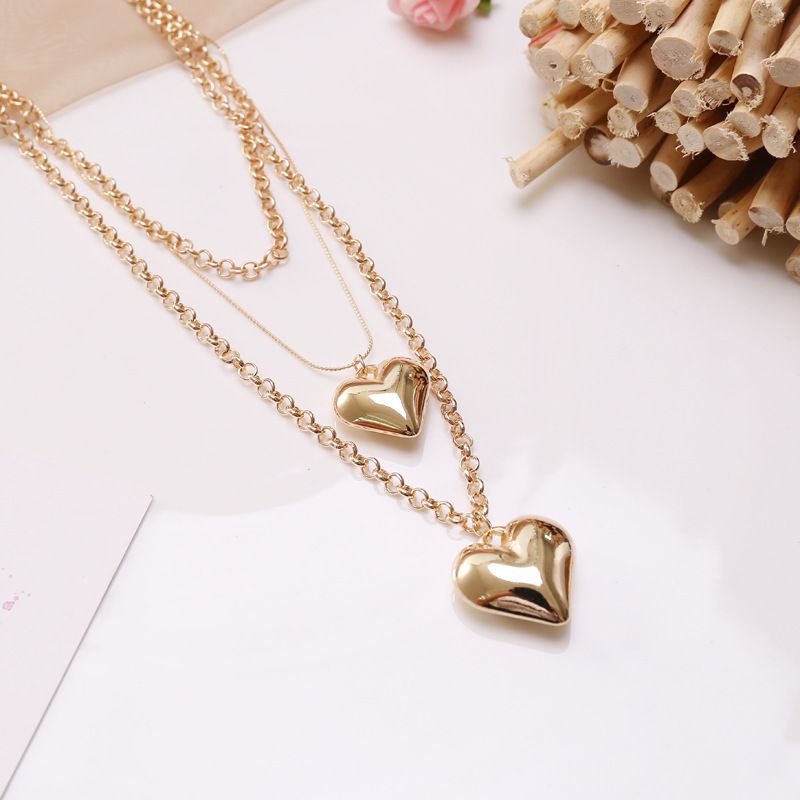 Love Multi layer Necklace Valentine's Day free shipping CRRSHOP gold necklace， three-layer necklace lovers Holiday gifts