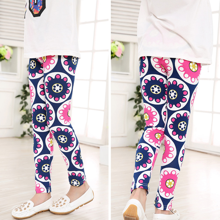 Girls Leggings Printing Flower Legging Infantil Para Menina Toddler Classic Leggings 2-14y Baby Girl Pencil Pants Kids Trousers
