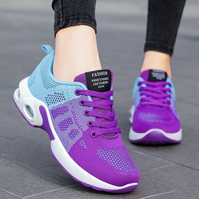 Women's Air Cushion Mesh Sneakers, Breathable Lightweight Running Shoes, Multi-Color Casual Sport Shoes, EU Size 37-40, Comfortable Athletic Footwear for Outdoor Walking Gym Training