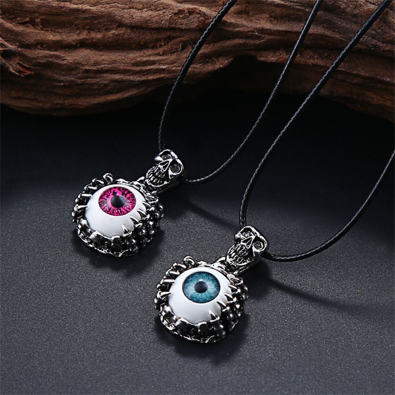 NC23Y0360 Domineering Men's Necklaces Trendy Personalized Skull Eyeballs Pendant Necklace