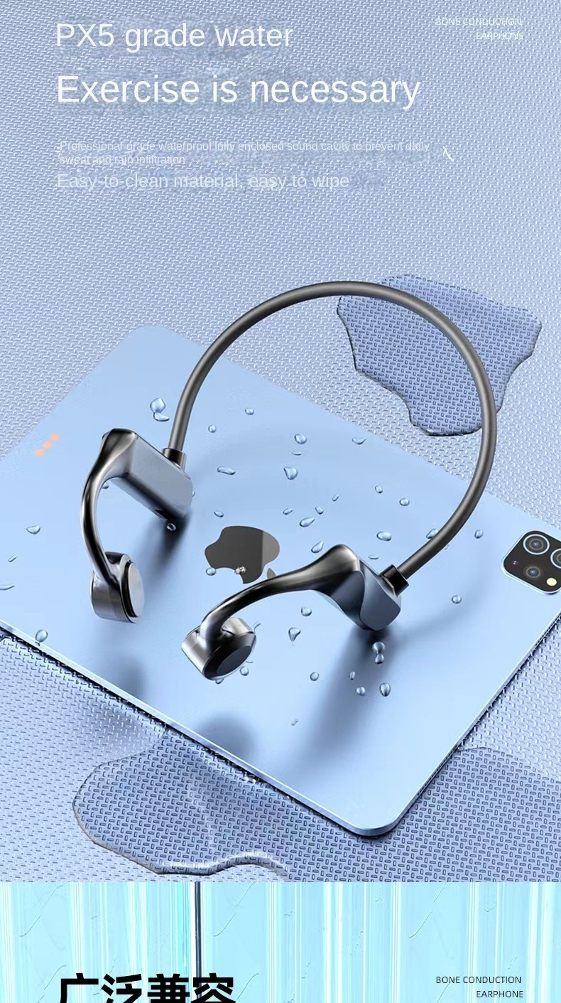 New bone conduction Bluetooth headset Earless wireless sports fitness Ear-hanging vibrato explosion models