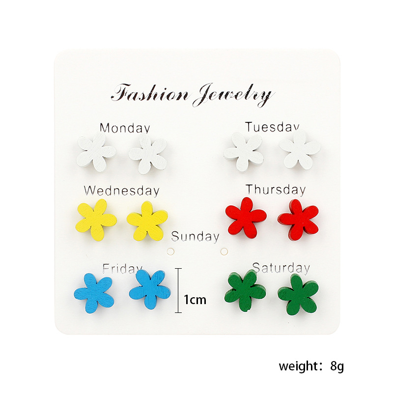 Yafeng personalized color flower earrings candy Earrings cute sweet week Earrings Set