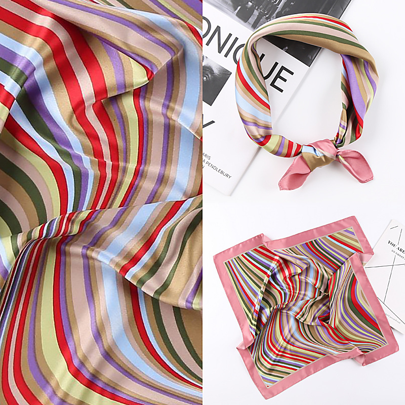 HH50-21 50*50cm Satin Small Square Head Scarves -Silk Like Neck Scarf Hair Sleeping Wraps Lightweight Satin Silk Scarfs for Women